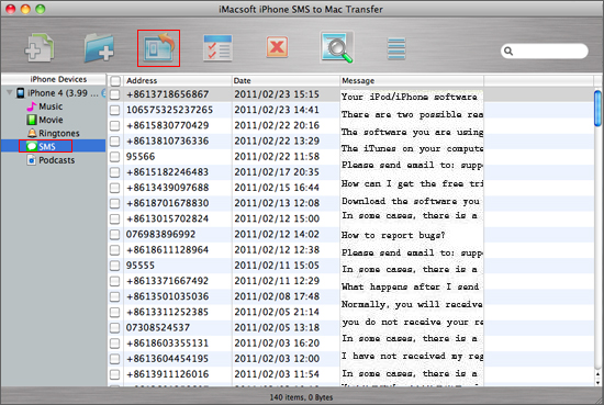 enregistrer SMS iPhone sur Mac