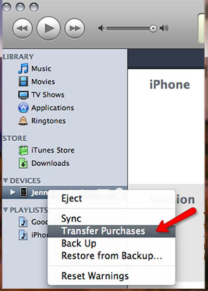transférer des applications iPhone vers iTunes