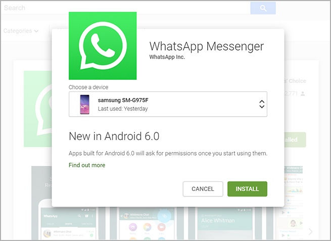 télécharger le dernier WhatsApp sur le Play Store