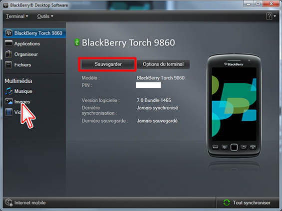 sauvegarder les informations de votre BlackBerry sur un ordinateur