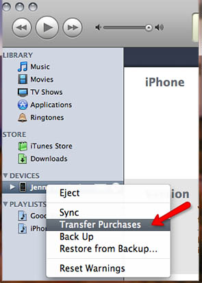 transférer des applications iPhone vers iTunes